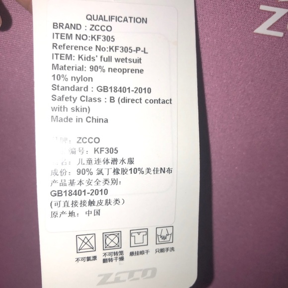 New Kids Wetsuit Large ZCCO Neoprene Full Body Diving Suits Front Zip Class B - Picture 5 of 10
